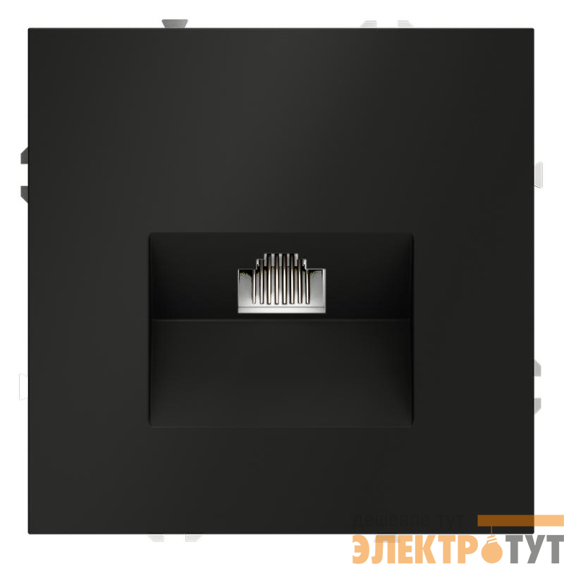 Розетка компьютерная 1-м СП S70 RJ45 кат.6 механизм черн. матов. Voltum VLS060108