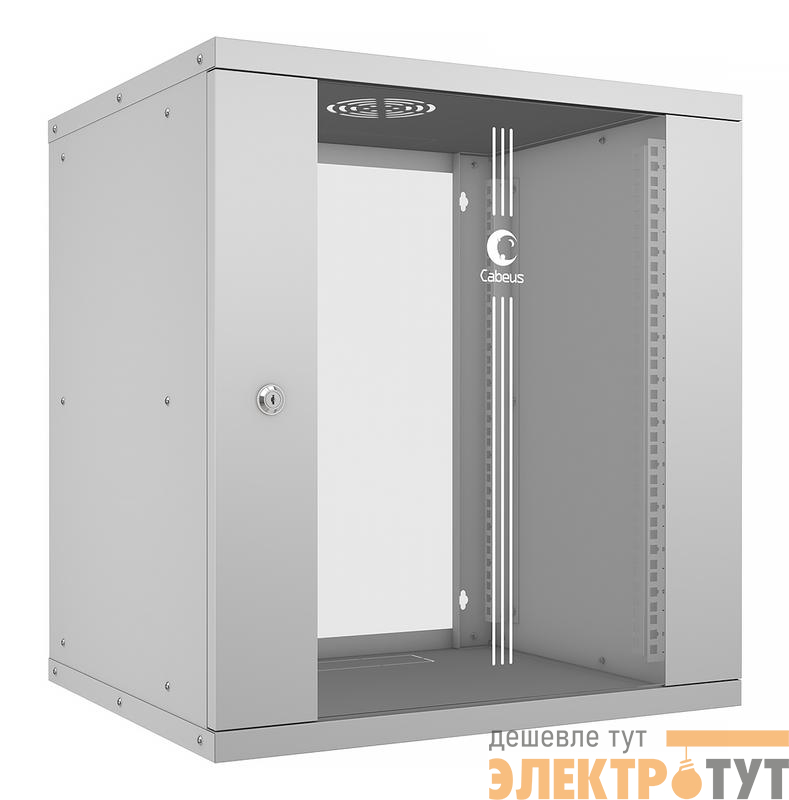 Шкаф телекоммуникационный настенный разборный LIGHT WSC-05D-12U55/45 19дюйм 12U дверь стекло сер. Cabeus 10179c