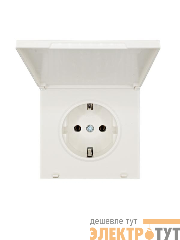 Розетка 1-мест. с/з с крышкой ПБТ СП ZIMA IP20 16А безвинт. зажим слон. кость LEZARD 704-9088-123BQC