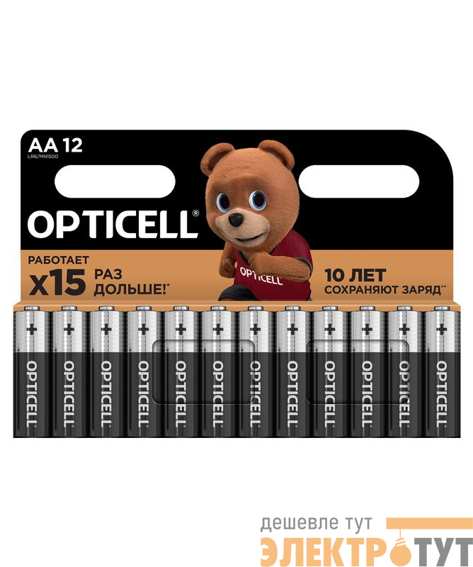 Элемент питания алкалиновый AA/LR6 (блист. 12шт) Basic Opticell 5051010