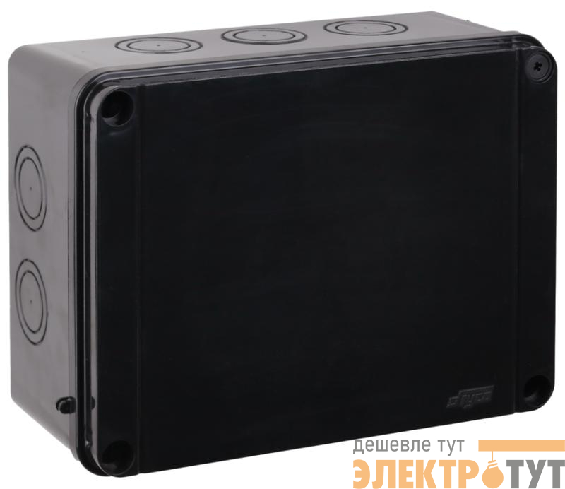 Коробка Тусо распаячная для ОП 300х220х120мм без гермовводов УХЛ1 IP67 черн. Ruvinil 67068Ч