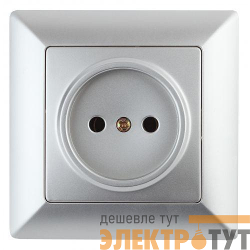 Розетка 1-м СП Solo 4-201-03 2P 16А 250В IP20 без заземл. алюм. Intro Б0053643