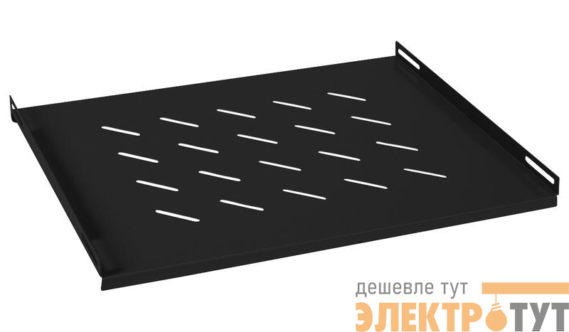 Полка 19дюйм перфорированная SH-J018-FC-600m-BK глубиной 400мм для напольных и настенных шкафов глубиной 600мм черн. (RAL 9004) Cabeus 8620c