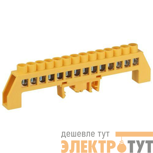 Шина PE земля в комбинированном изоляторе на DIN-рейку ШНИ-8х12-14-Д желт. NO-224-119 Эра Б0062958