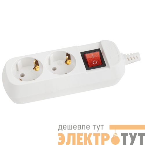 Колодка 2-м KX-2es с заземл. с выкл. бел. Эра Б0071871
