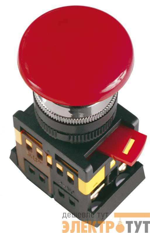 Кнопка "Грибок" AEAL-22 d22мм 1НО+1НЗ 240В с фиксацией красн. GENERICA BBG60-AEAL-K04