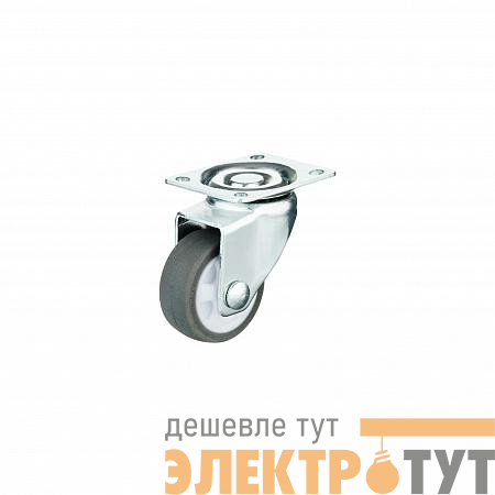 Колесо аппаратное поворотное п/п обод резина сер. подшипник скольжения площадка d30 без тормоза (уп.1шт) Tech-Krep/Zitar 152361