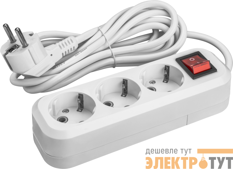 Удлинитель 3х3м с заземл. 16А IP20 90523 OPE-S-03-300-ЕSC-3х1 ОНЛАЙТ 90523