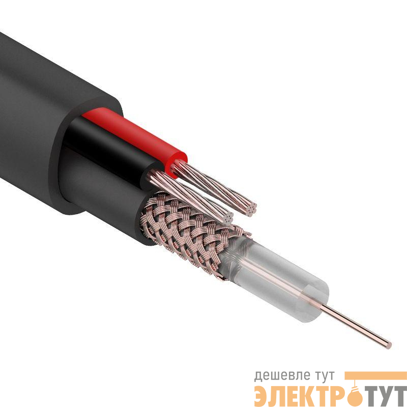 Кабель КВК-П-1.5+2х0.5 наруж.Ч бухта (м) REXANT 01-4013