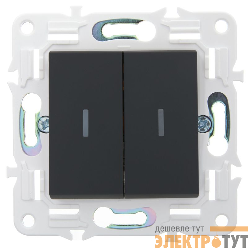 Выключатель 2-кл. SKANDY 10А SK-V04G графит IEK SK-V20-0-10-K53