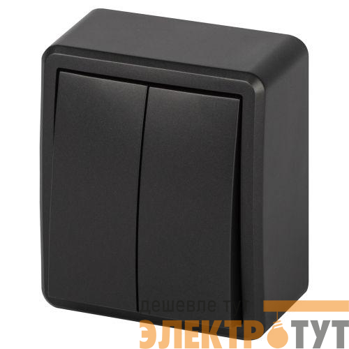 Выключатель 2-кл. ОП Эксперт 11-1204-05 IP20 10АХ-250В антрацит Эра Б0063026