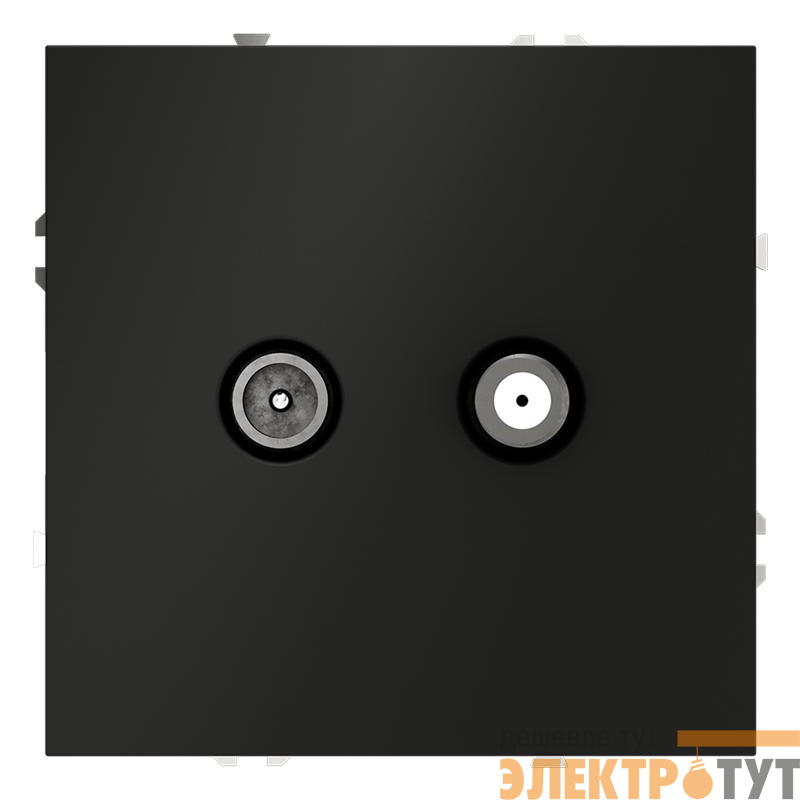 Розетка телевизионная оконечная TV + SAT 2-м СП S70 механизм черн. матов. Voltum VLS060408