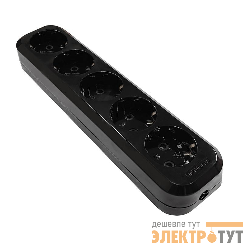 Колодка удлинителя 5-м с заземл. АБС-пластик черн. UNIVersal 2238