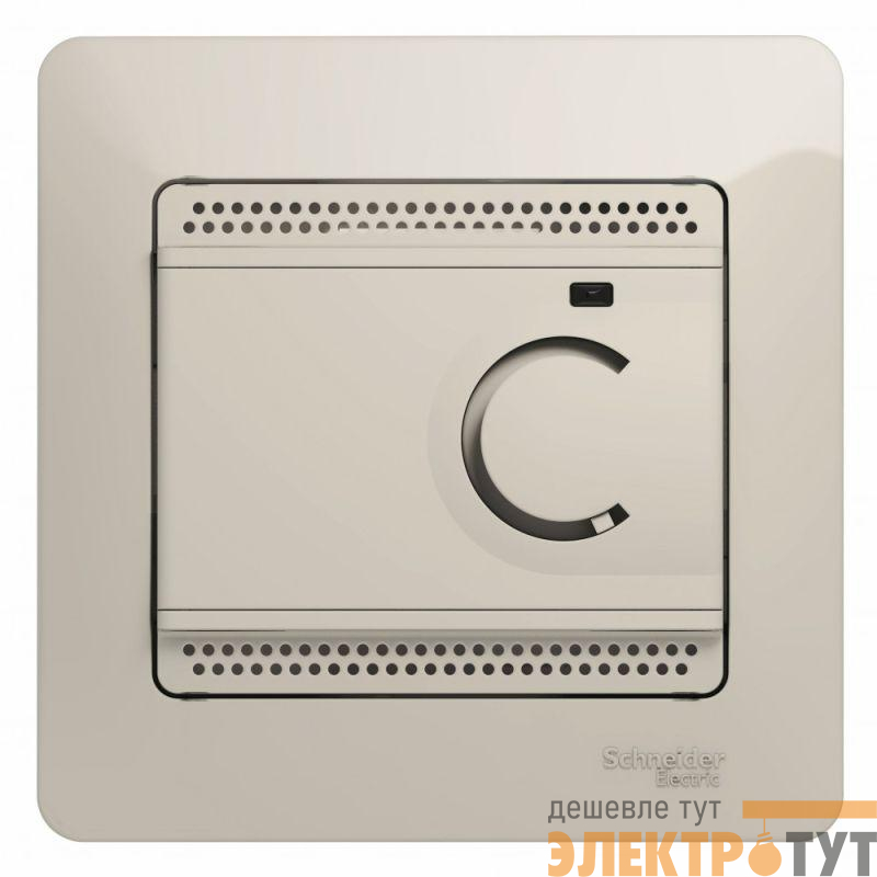 Термостат электрон. теплого пола Glossa с датчиком +5-+50град.C 10А в сборе молоч. SE GSL000938