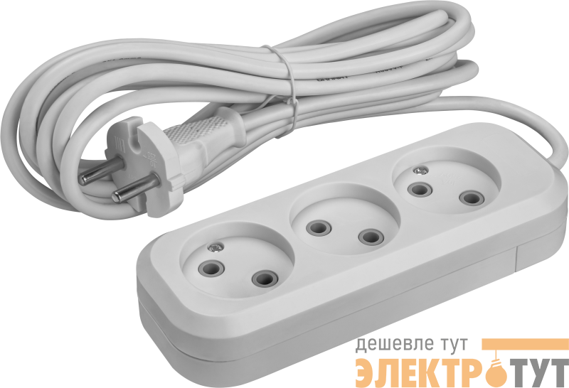 Удлинитель 3х7м без заземл. 10А IP20 90510 OPE-S-03-700-X-2х1 ОНЛАЙТ 90510