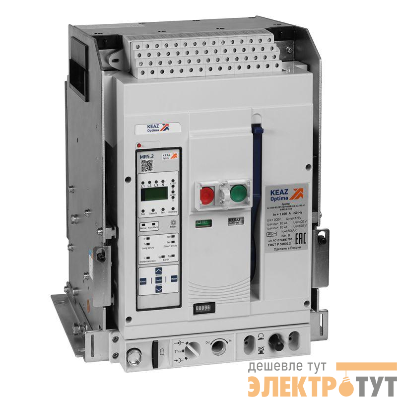 Выключатель автоматический OptiMat A 1250 S1 3P 50 D MR5.2 B C2200 M2 P05 S2 06 КЭАЗ 366229