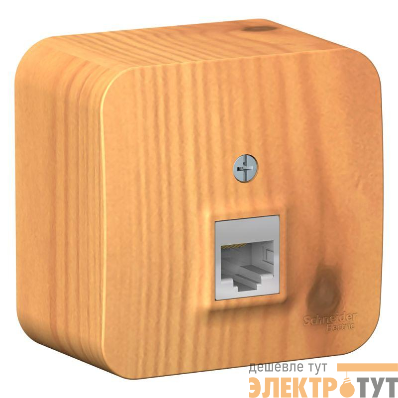 Розетка компьютерная 1-м ОП Blanca RJ45 кат.5E с изолир. пластиной ясень SE BLNIA045005