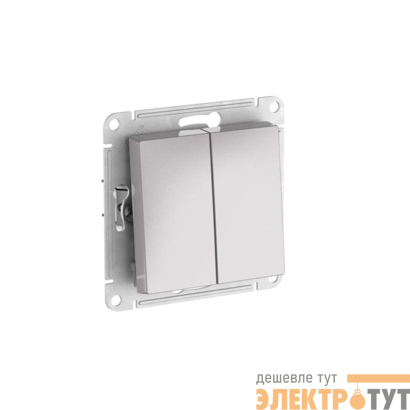 Выключатель 2-кл. AtlasDesign (сх. 5) 10AX быстрозажим. клем. механизм алюм. SE ATN000351S