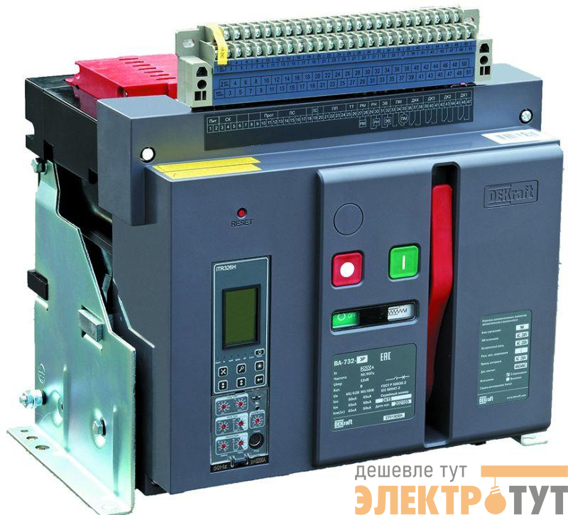 Выключатель автоматический воздушный 3п 3200А 80кА ВА-732 стац. расцеп. Н DEKraft 27034DEK