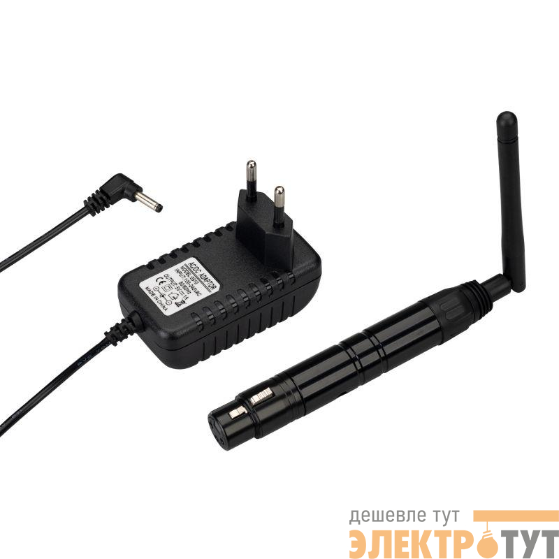 Усилитель SMART-DMX-Receiver Black (5В XLR3 Male 2.4G) (IP20 металл) Arlight 028417