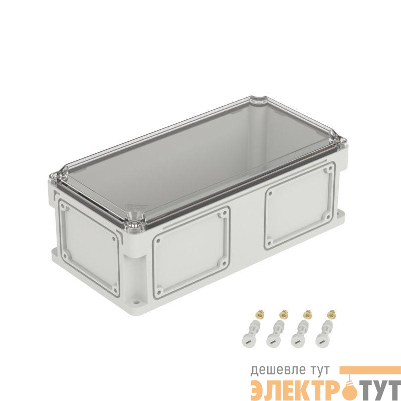 Корпус 400х200х146мм IP67 с прозр. крышкой 21мм с фланцами пластик. DKC 542211