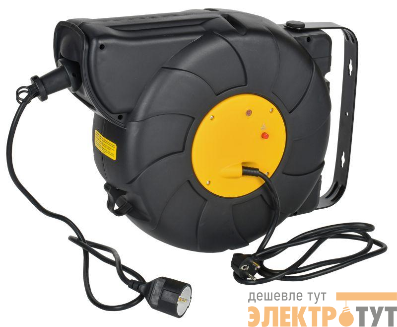 Удлинитель на катушке TWIST 1х25м с заземл. автосмотка 16А IP20 ПВС 3х1.5 IEK TW-KP27-16-01-25-02