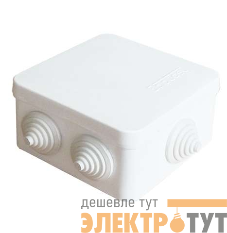 Коробка распределительная ОП 84х84х45мм IP54 7 выходов 3 гермоввода крышка защелкивающаяся бел. Epplast 120071