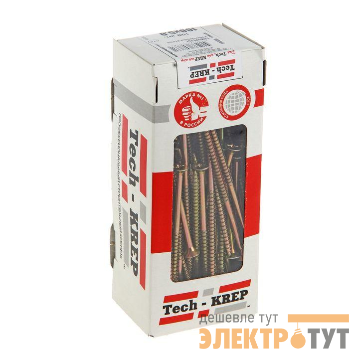 Саморез универсальный 100х5.0мм желт. (уп.100шт) Tech-KREP 102268