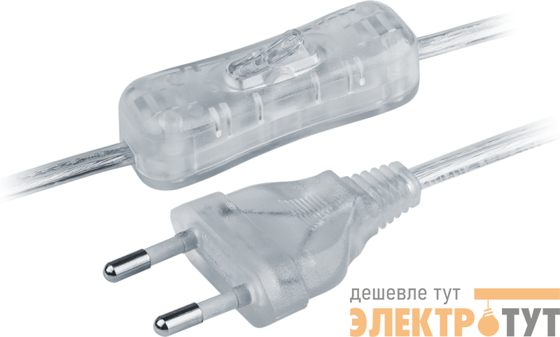 Шнур 61 723 NPS-FS-170-2х0.5-TR 1.7м с выкл. прозр. Navigator 61723