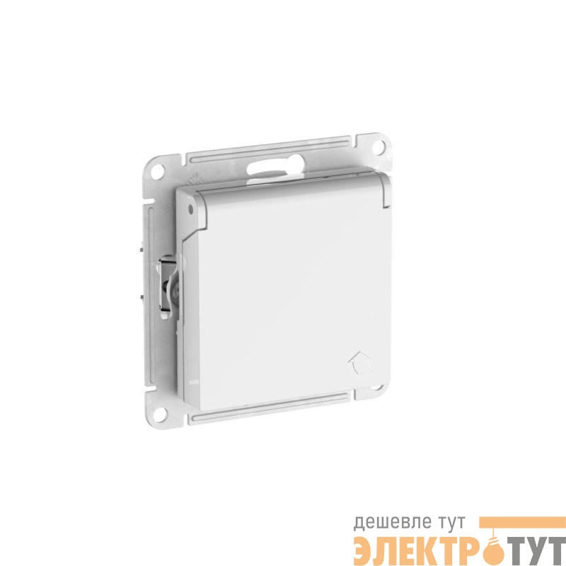Розетка AtlasDesign 16А IP20 с заземл. защ. шторки с крышкой быстрозажим. клем. механизм бел. SE ATN000146S