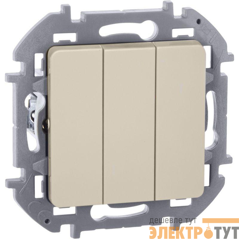 Выключатель 3-кл. Inspiria 10АХ 250В винтов. зажимы сл. кость IEK 673541