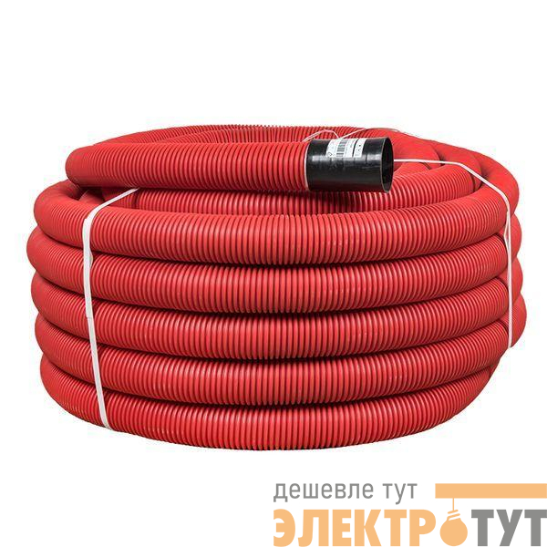 Труба гофрированная двустенная ПНД гибкая d75мм с протяжкой SN10 красн. (уп.50м) PROxima EKF tg2st-75-50m