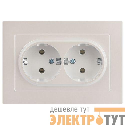 Розетка 2-м СП Accent 6-205-06 16А IP20 250В 2P+E Schuko AL/CU перламутр. Intro Б0063495