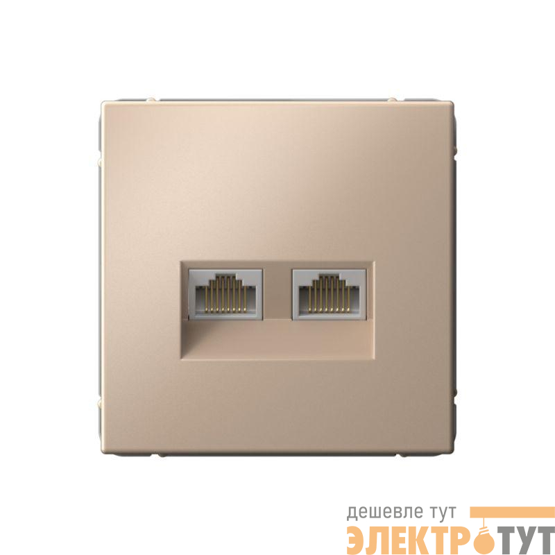 Розетка двойная компьютерная ArtGallery RJ45+RJ45 кат. 6A механизм песочн. SE GAL001288