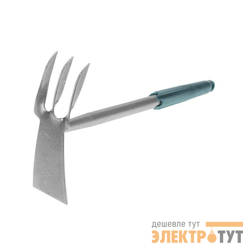 Мотыжка комбинированная 3 витых зубца с метал. ручкой ЧЕТЫРЕ СЕЗОНА 64-0016