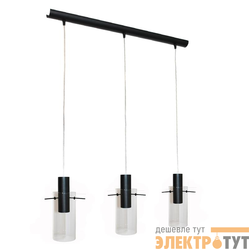 Светильник "Лорд" 231 (плафон 9003) НСБ 01-3х60-168 Е27 (ИМ) подвесной черн. Элетех 1005405106