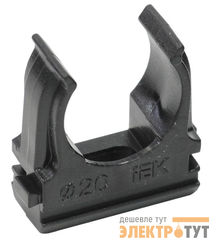 Держатель для труб (клипса) CF20 с защелкой черн. ELASTA (уп.10шт) IEK CTA10D-CF20-K02-010