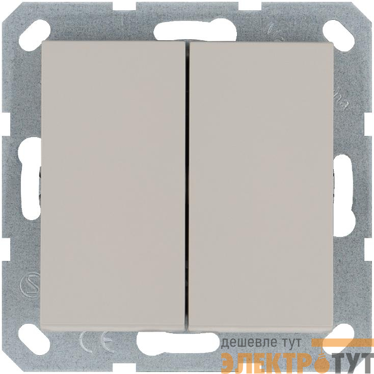 Кнопка 2-кл. 10А IP20 с переключающим контактом механизм тауп Jasmart G3020T