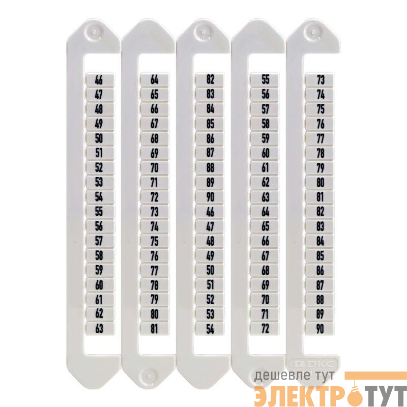 Маркировка для клемм ширина 5мм от 46 до 90 вертикал. ориентация DKC NUTB-5-46-90V