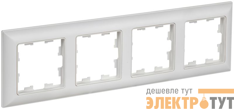 Рамка 4-м BRITE РУ-4-БрАБ арктич. бел./бел. IEK BR-M42-12-K91