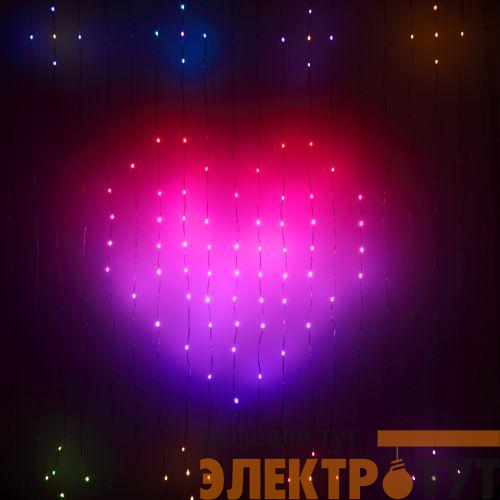 Гирлянда светодиодная ERASG -02 умная "Занавес" RGB 2х2м управление через мобильное приложение Эра Б0060433
