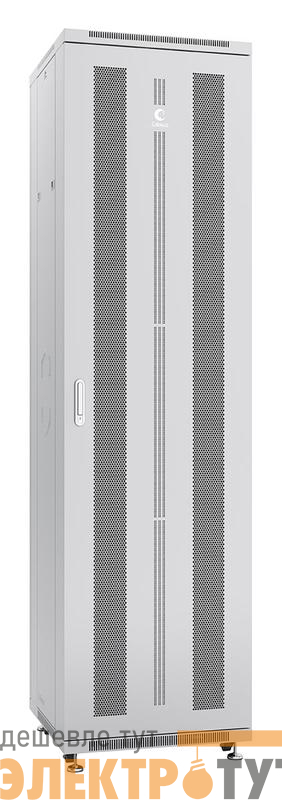 Шкаф монтажный телекоммуникационный напольн. ND-05C-47U60/100 19дюйм 47U 600х1000х2277мм для распределит. и серверн. оборудования; передн. и задн. перфорир. двери ручка с замком RAL 7035 сер. Cabeus 7207c