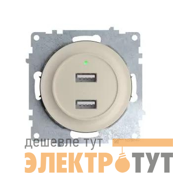Розетка USB 2-м СП Florence 16А IP20 с подсветкой механизм беж. (1E10351301) OneKeyElectro 2260090