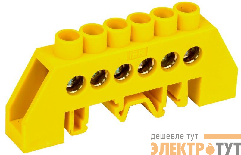 Шина PE "земля" в комб. DIN-изол. "Стойка" ШНИ-8х12-6-КС-Ж IEK YNN10-812-6DP-K05