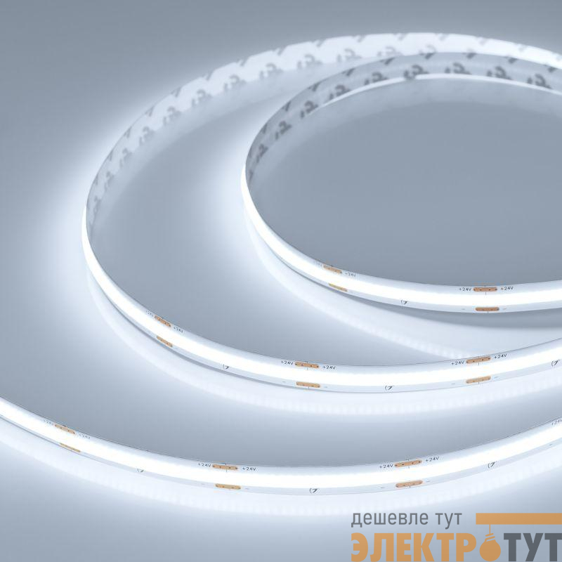 Лента светодиодная COB-X420-10mm 24V White 6000К 4.8Вт/м IP20 (уп.15м) Arlight 048821