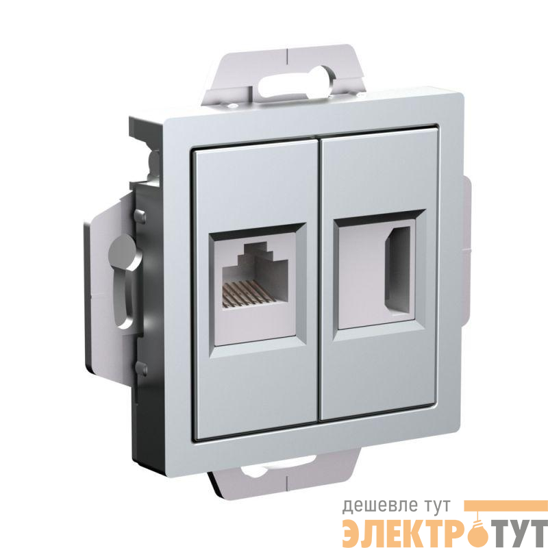 Розетка 2-м AtlasDesign HDMI+RJ45 кат.5E механизм алюм. SE ATN000382