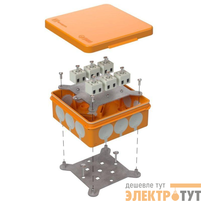 Коробка коммутационная огнестойкая 100х100х40 60-0303-FR2.5-12 E15-E120 Промрукав 60-0303-FR2.5-12