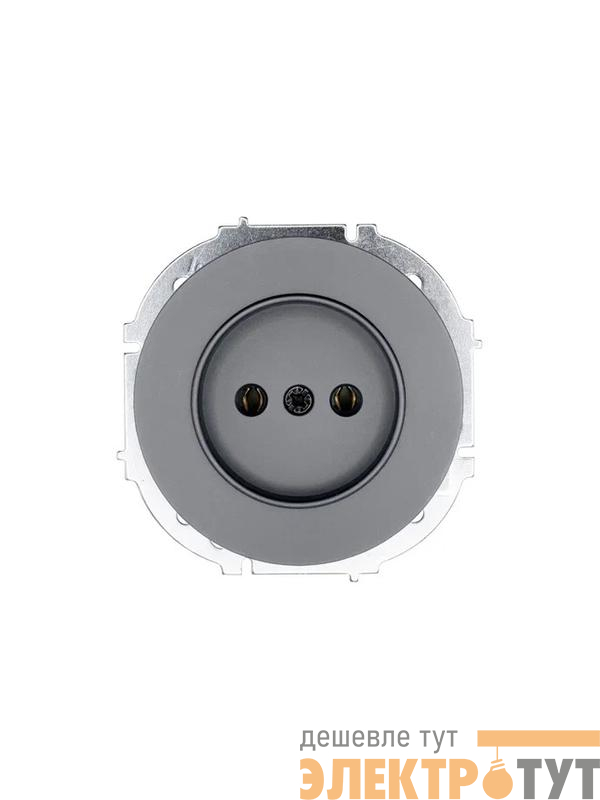 Розетка 1-м СП OSEN без заземл. ПБТ механизм сер. матов. LEZARD 743-7488-121B