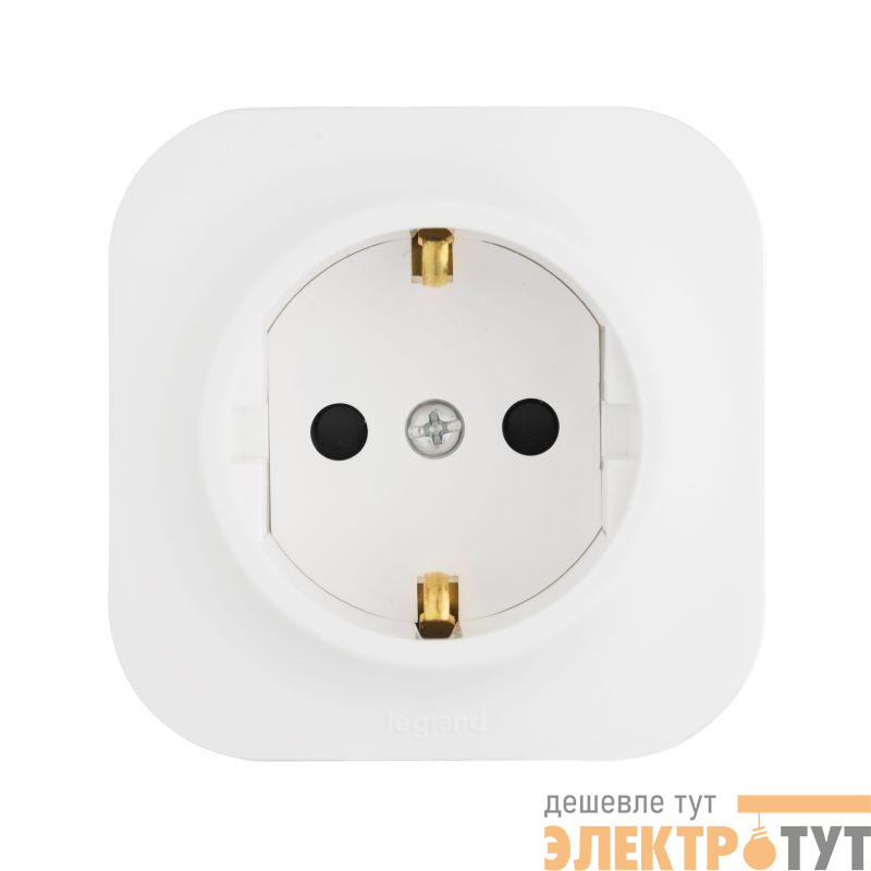 Розетка 1-м ОП Quteo 16А IP20 2P+E с заземл. без защ. шторок бел. IEK 782211
