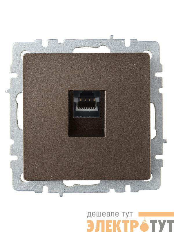 Розетка компьютерная СП RJ45 кат.6 BRITE РК11-БрТБ механизм бронза IEK BR-K10-2-K45